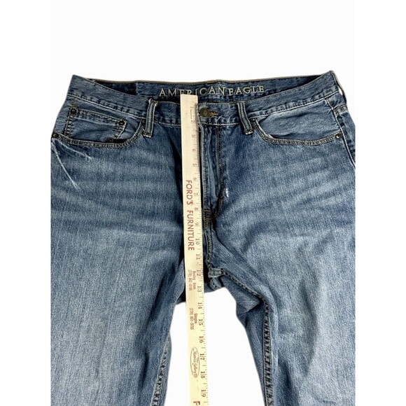 American Eagle Men’s Relaxed Fit Jeans Blue Denim Casual Straight Leg 36x32 - Picture 8 of 9